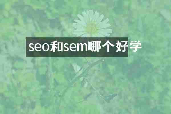 seo和sem哪个好学
