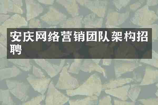 安庆网络营销团队架构招聘