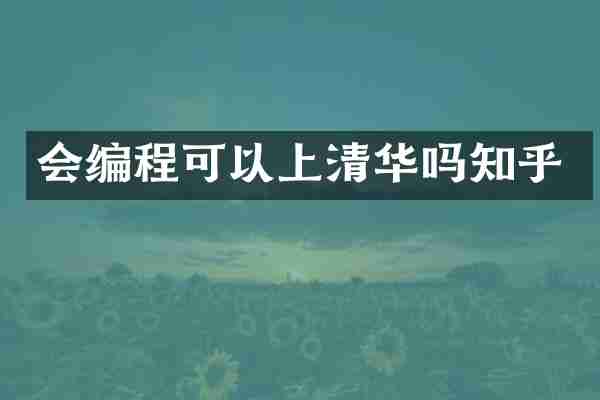 会编程可以上清华吗知乎