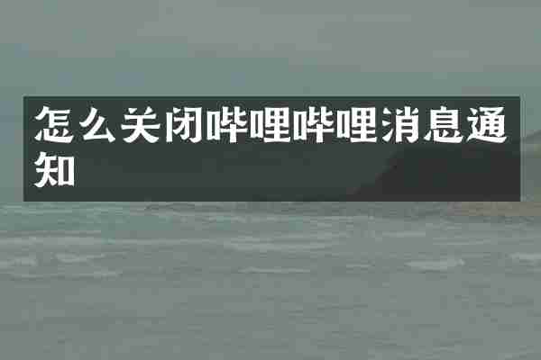 怎么关闭哔哩哔哩消息通知