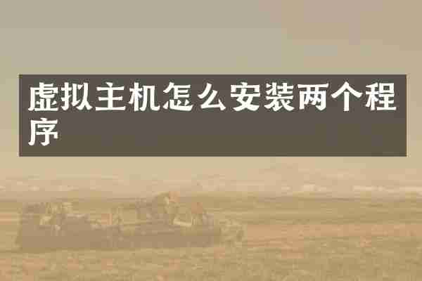 虚拟主机怎么安装两个程序