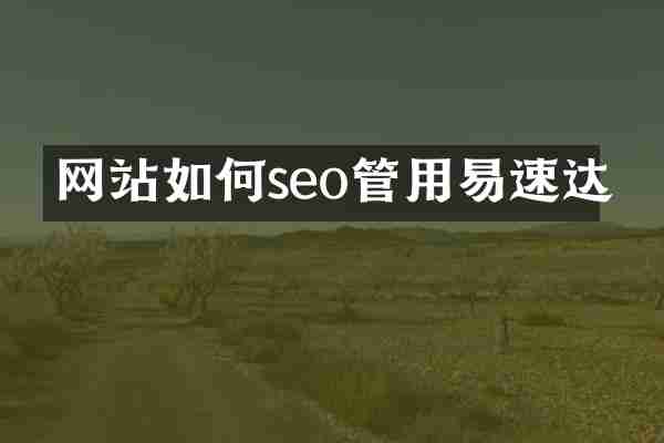 网站如何seo管用易速达