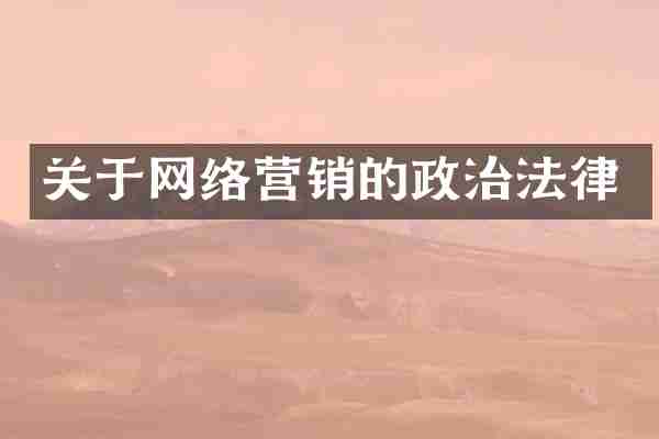 关于网络营销的政治法律