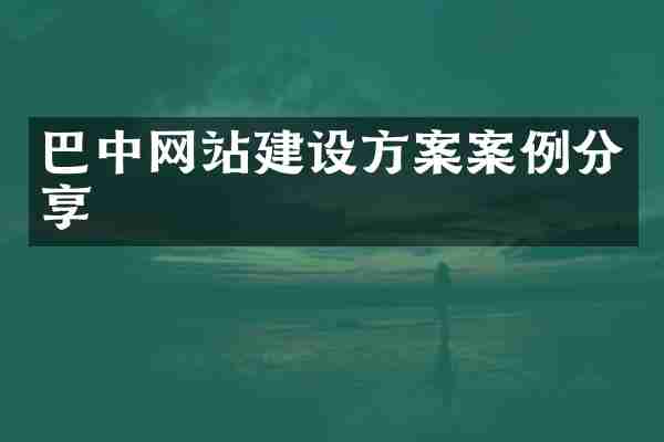 巴中网站建设方案案例分享