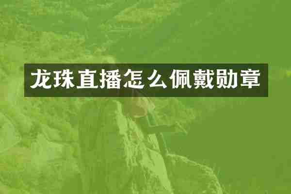 龙珠直播怎么佩戴勋章