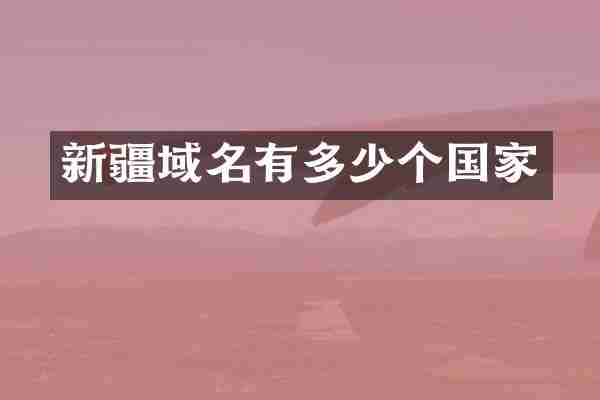 新疆域名有多少个国家