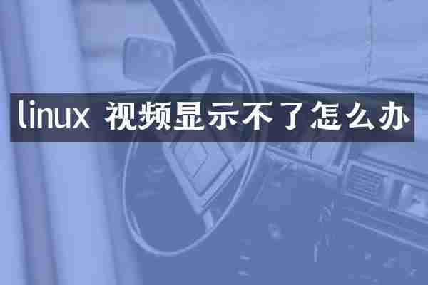 linux 视频显示不了怎么办