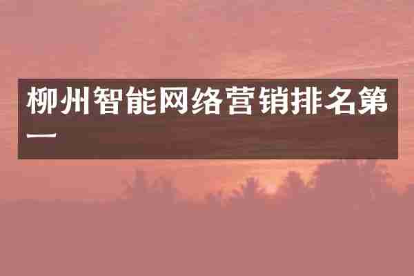 柳州智能网络营销排名第一