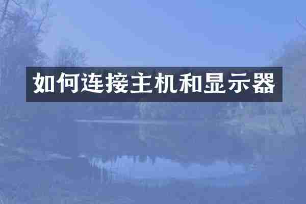 如何连接主机和显示器