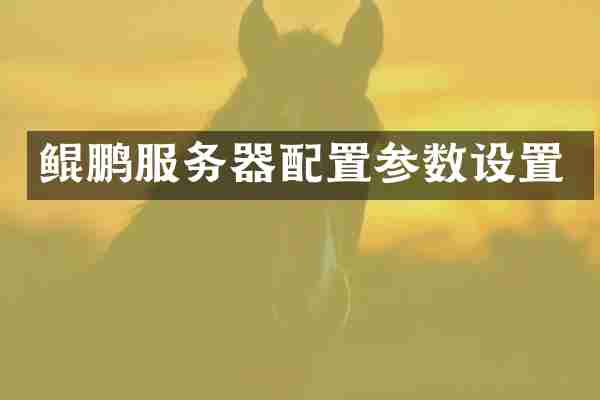 鲲鹏服务器配置参数设置