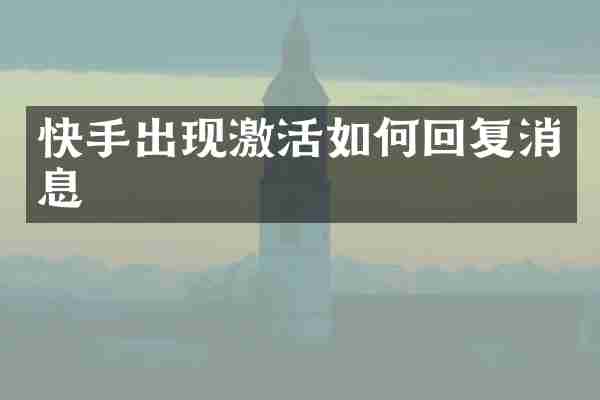 快手出现激活如何回复消息