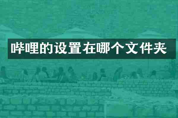 哔哩的设置在哪个文件夹