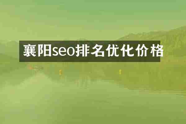 襄阳seo排名优化价格