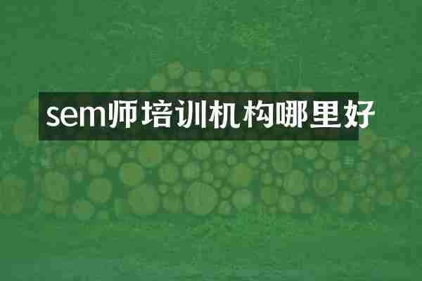 sem师培训机构哪里好
