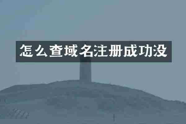 怎么查域名注册成功没