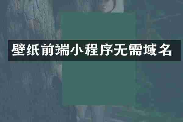 壁纸前端小程序无需域名