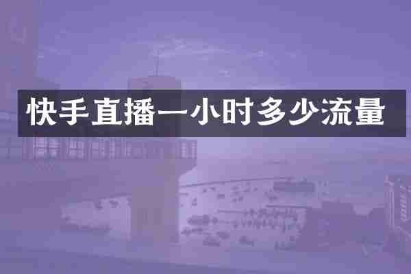 快手直播一小时多少流量