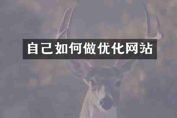 自己如何做优化网站