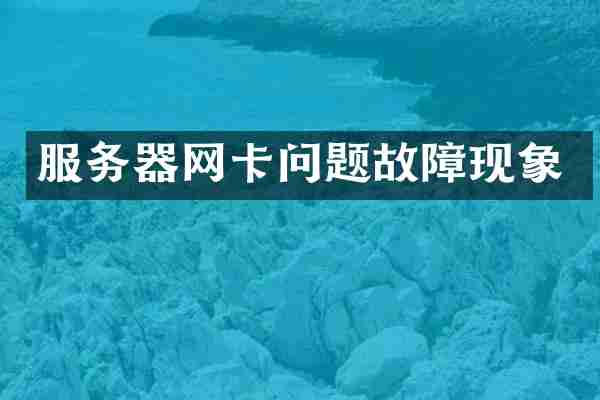 服务器网卡问题故障现象