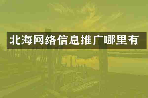 北海网络信息推广哪里有