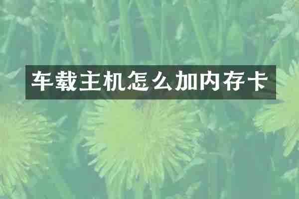车载主机怎么加内存卡