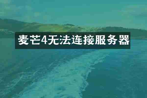 麦芒4无法连接服务器
