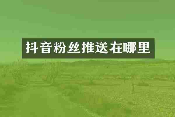抖音粉丝推送在哪里