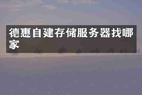 德惠自建存储服务器找哪家