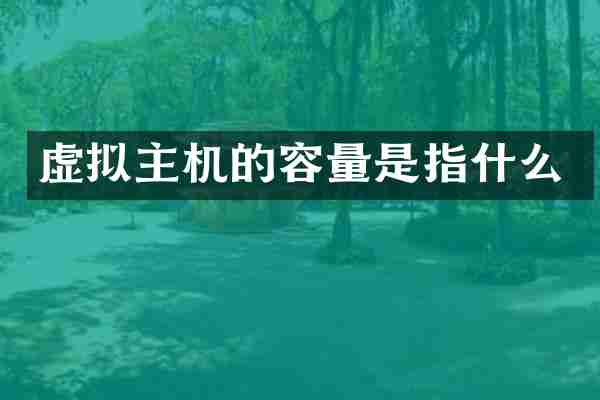 虚拟主机的容量是指什么