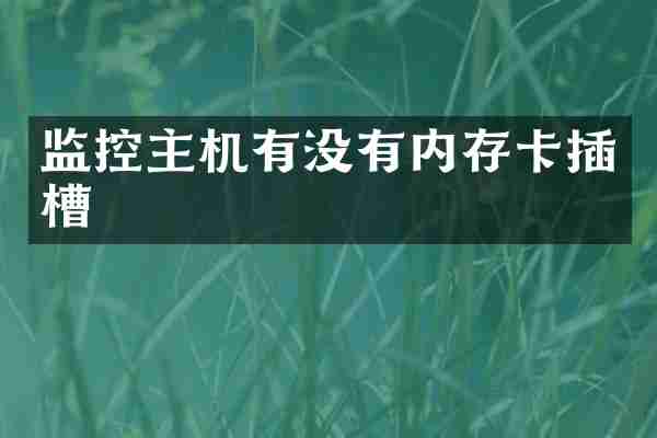 监控主机有没有内存卡插槽