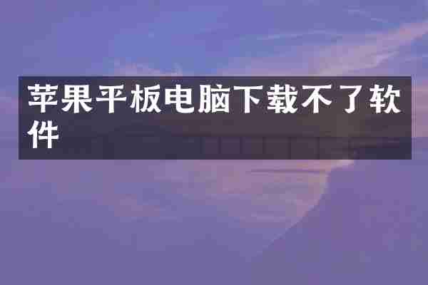 苹果平板电脑下载不了软件