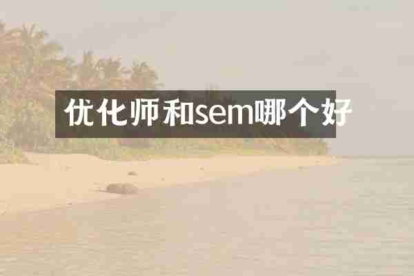 优化师和sem哪个好