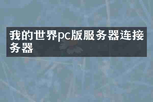 我的世界pc版服务器连接服务器