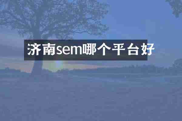 济南sem哪个平台好