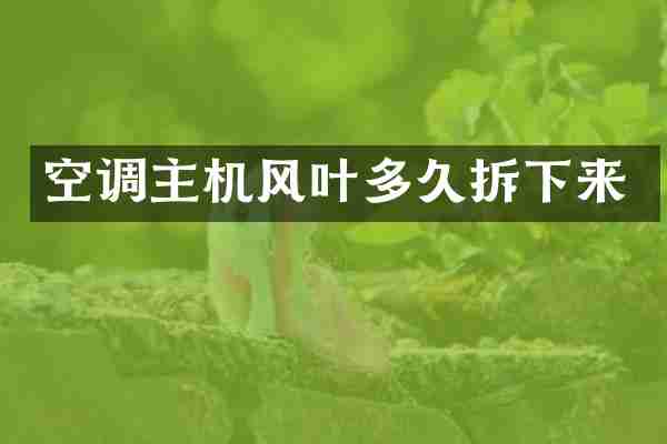 空调主机风叶多久拆下来