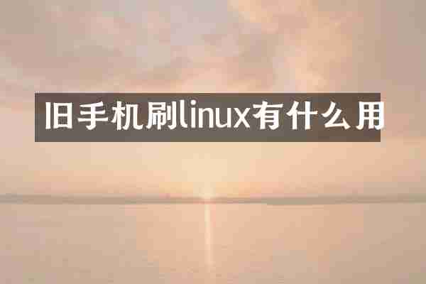 旧手机刷linux有什么用