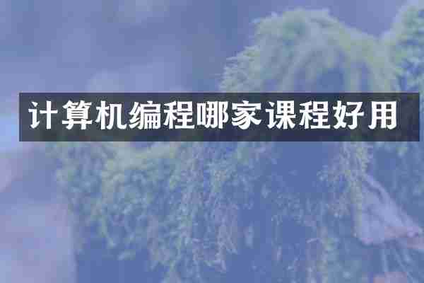 计算机编程哪家课程好用