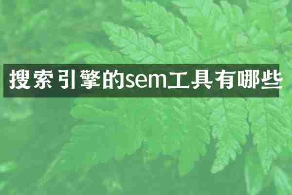 搜索引擎的sem工具有哪些