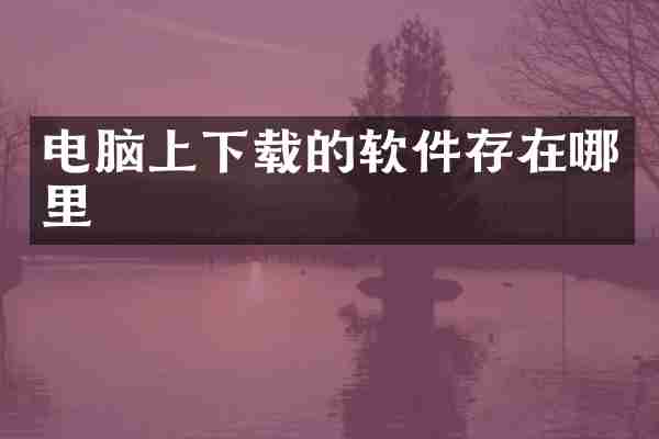 电脑上下载的软件存在哪里