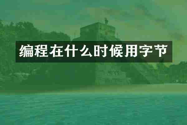 编程在什么时候用字节