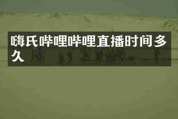 嗨氏哔哩哔哩直播时间多久