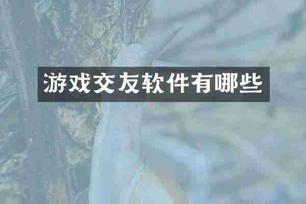 游戏交友软件有哪些