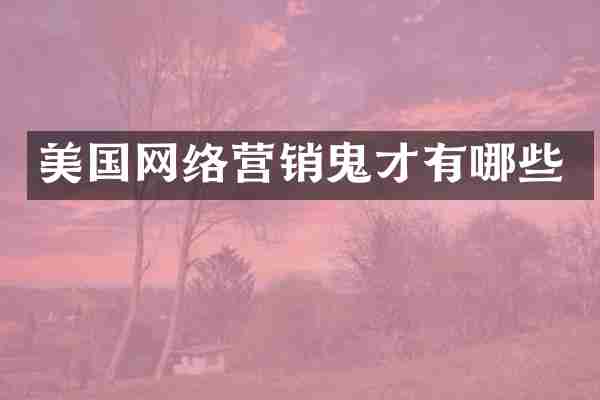 美国网络营销鬼才有哪些