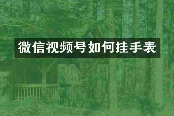 微信视频号如何挂手表