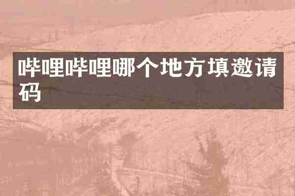 哔哩哔哩哪个地方填邀请码