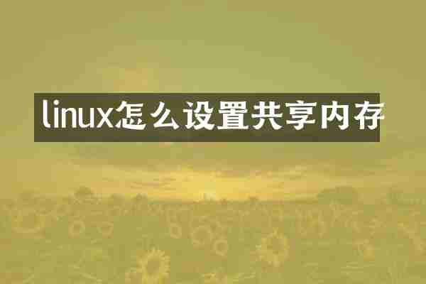 linux怎么设置共享内存