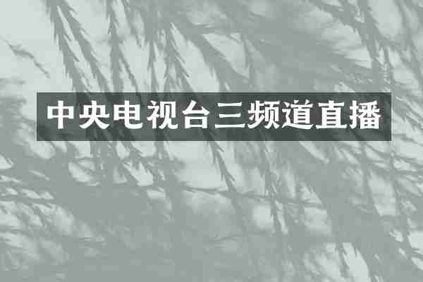 中央电视台三频道直播