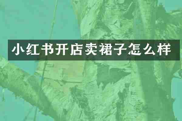 小红书开店卖裙子怎么样