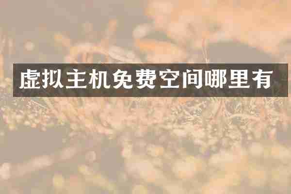 虚拟主机免费空间哪里有