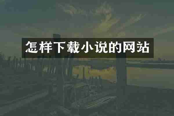 怎样下载小说的网站
